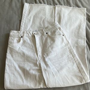 White wide leg jeans